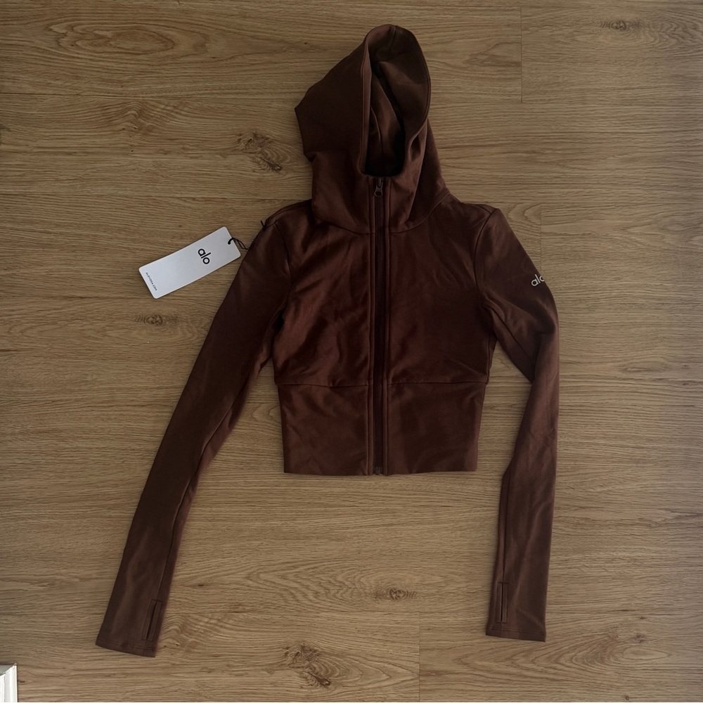 Alo Yoga Sway Full Zip Hoodie in Brownstone Size XS- NWT *new drop!*
